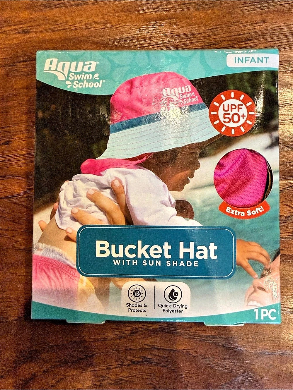 Aqua Swim School Bucket Hat with Sun Shade Infant Bucket Hat NWT Pink & Blue